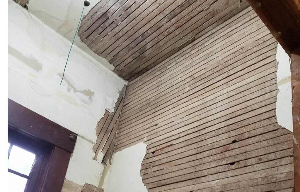 lath and plaster wall