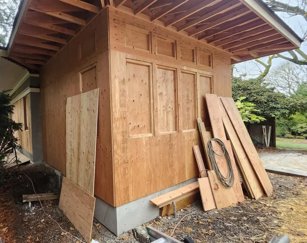 Foundation and stucco base detail completed as part of historic stucco restoration in Portland, Oregon