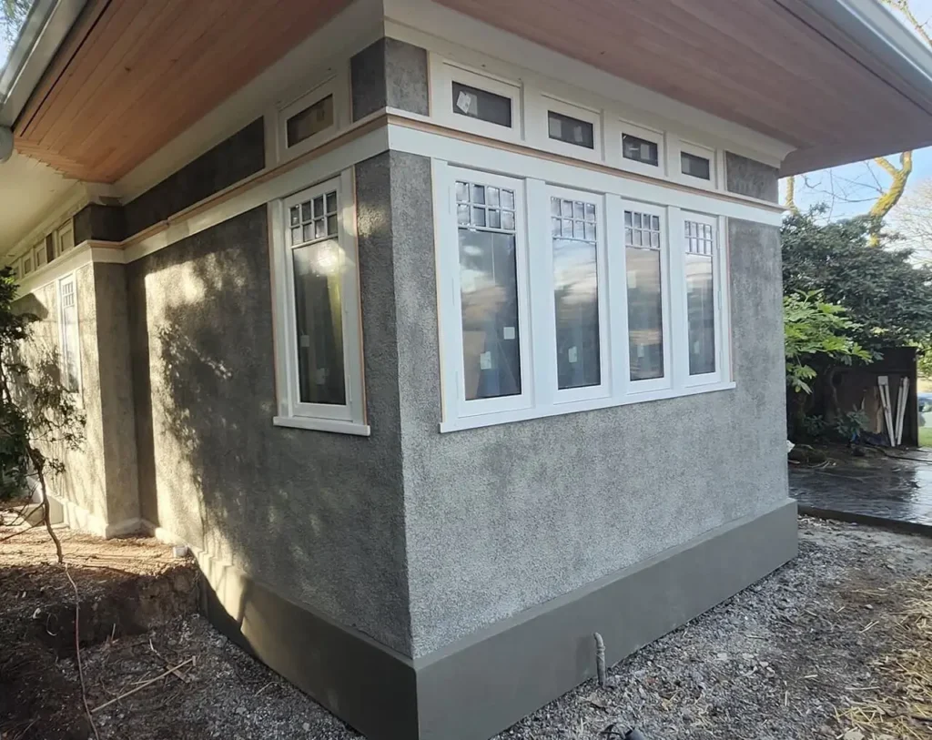 Historic home addition framed and prepared for stucco application in Portland, OR